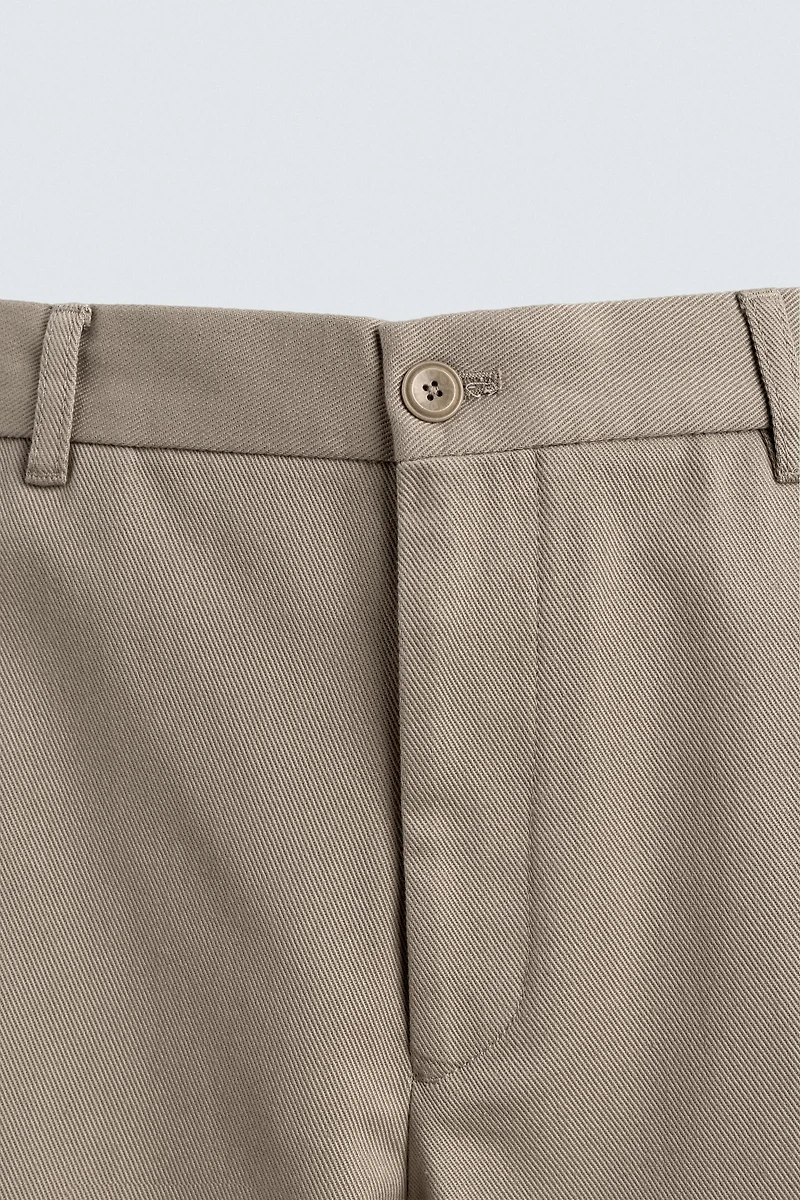 TEXTURED STRAIGHT FIT PANTS