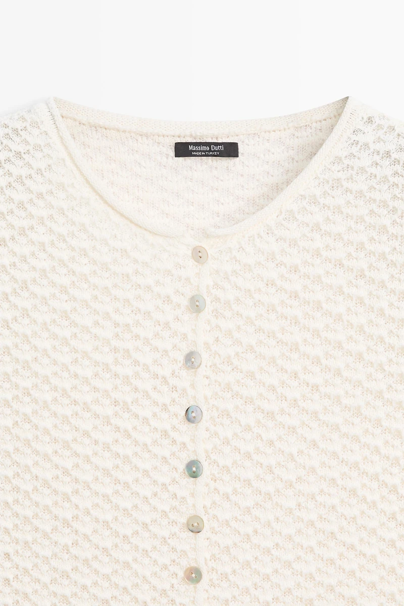 Crochet knit cardigan