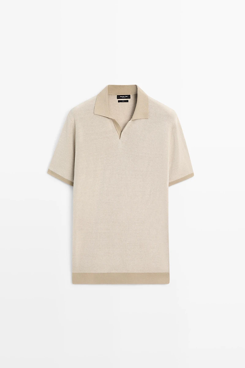 100% Cotton knit polo sweater