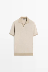 100% Cotton knit polo sweater