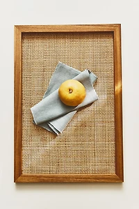 WOOD RATTAN TRAY