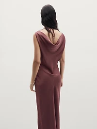 Long satin dress with back detail