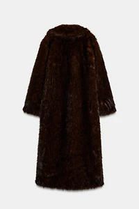 EXTRA LONG FAUX FUR COAT