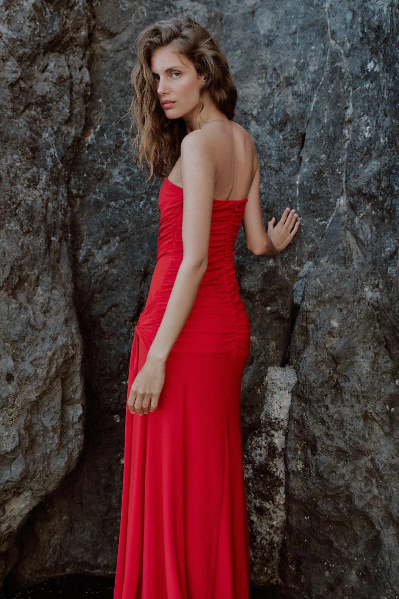 LONG DRAPED DRESS