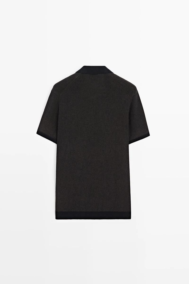 Pull polo en maille 100 % coton