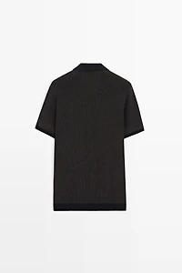 Pull polo en maille 100 % coton