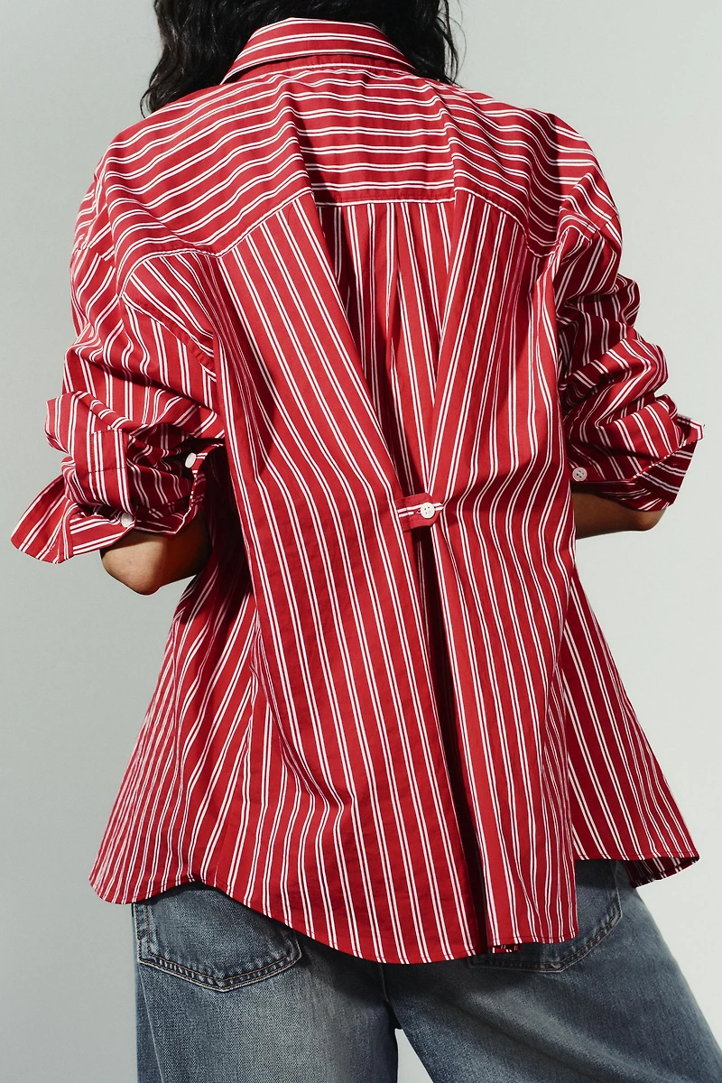CHEMISE OVERSIZE EN POPELINE RAYÉE