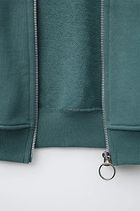 EMBROIDERED ZIP SWEATSHIRT