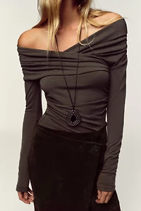 DRAPED WRAP TOP