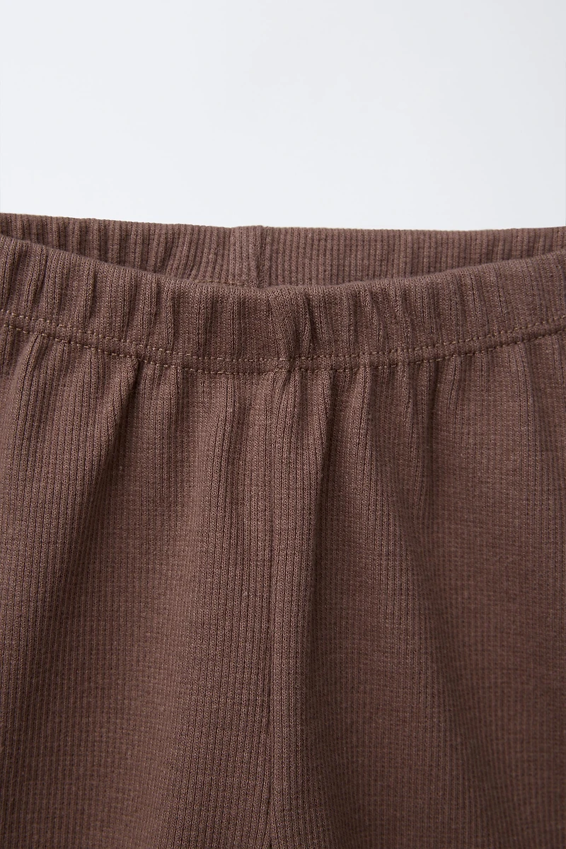 RIB CYCLING SHORTS WITH LABEL