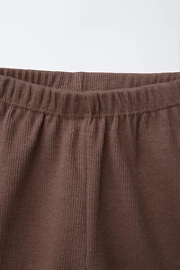 RIB CYCLING SHORTS WITH LABEL
