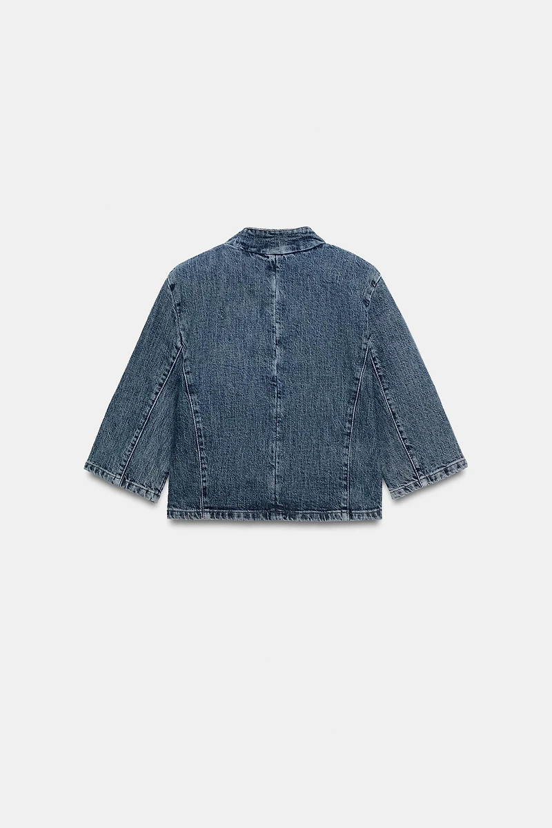 ZW COLLECTION CROPPED DENIM BLAZER