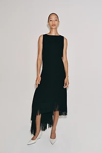 ASYMMETRIC FRINGED DRESS ZW COLLECTION