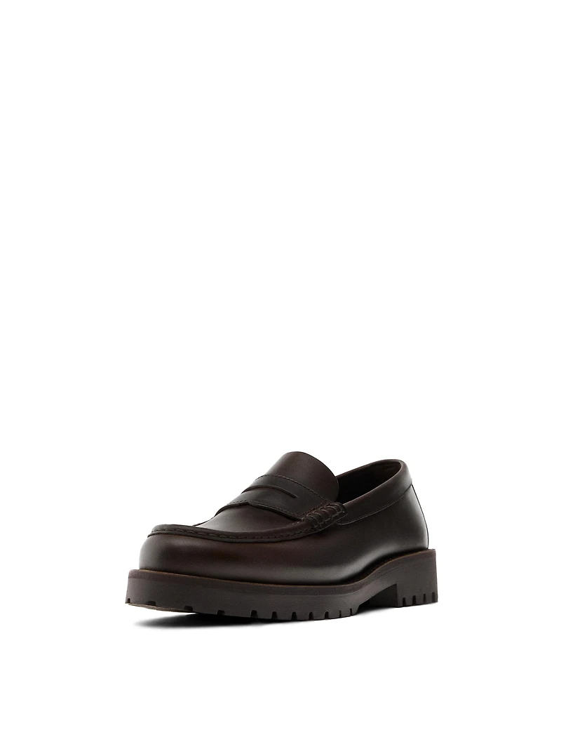 Moc toe loafers with track sole
