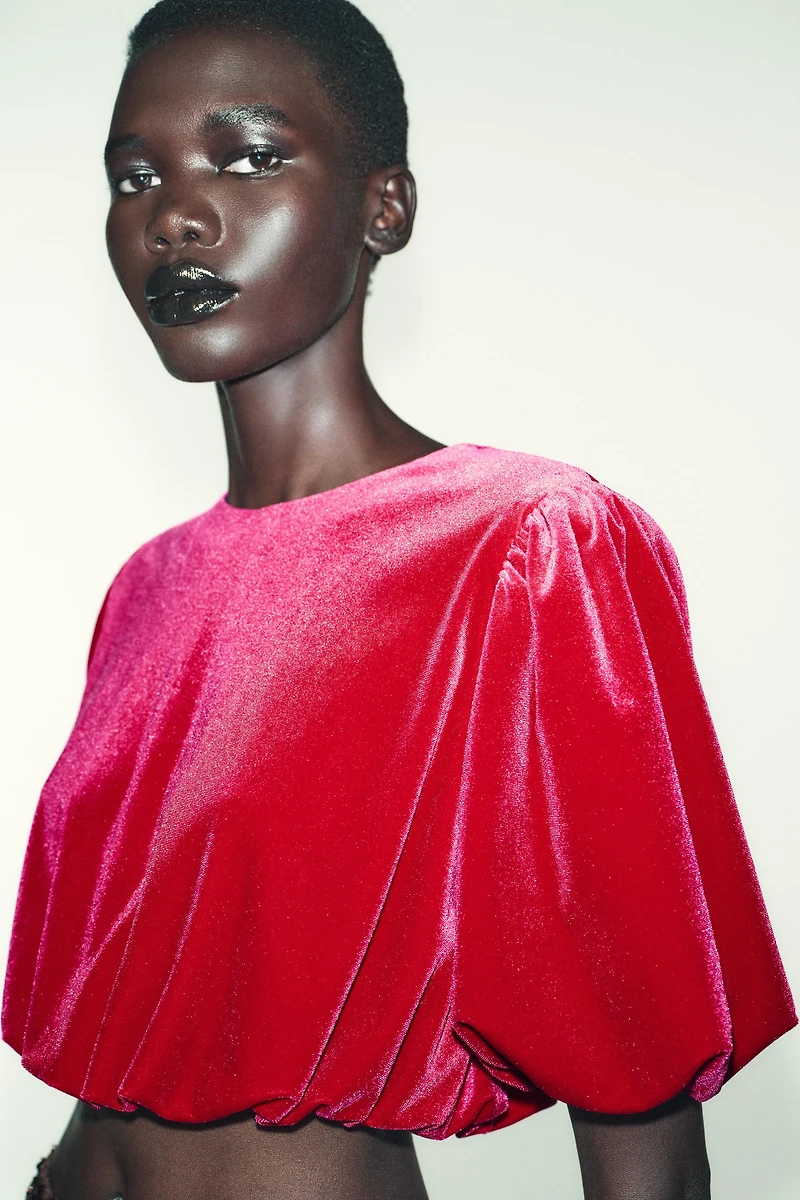 TOP BOULE EN VELOURS