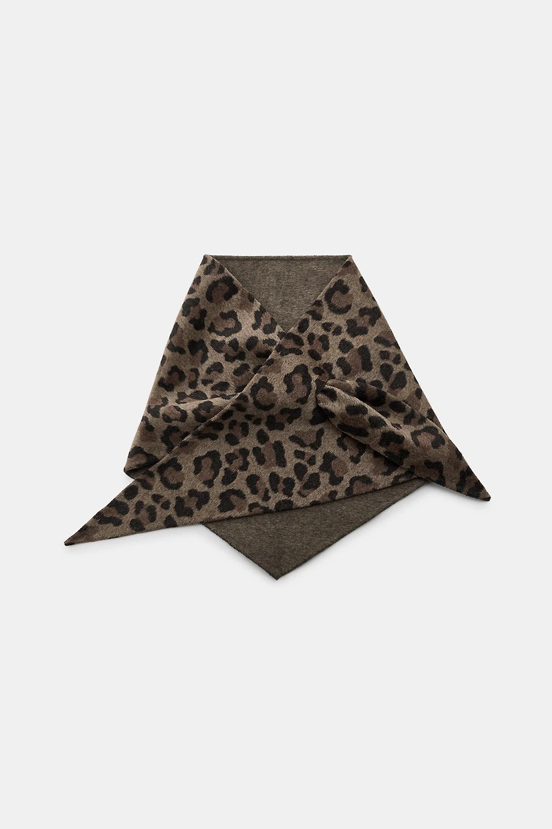 ANIMAL PRINT WOOL BANDANA