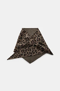 ANIMAL PRINT WOOL BANDANA
