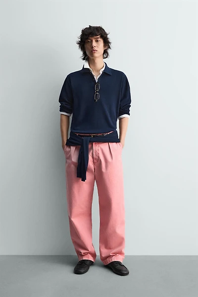 RELAXED FIT KNIT POLO SHIRT
