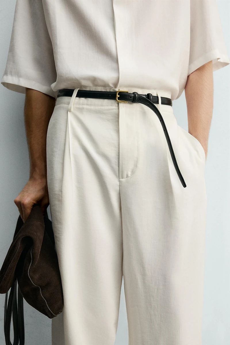 PANTALON FLUIDE À PLIS LATÉRAUX