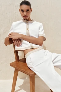 PANTALON DROIT TAILLE COMBINÉE