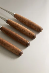 WOODEN DESSERT FORK SET (4-PACK)