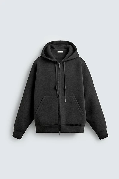 SWEAT À CAPUCHE EFFET NÉOPRÈNE