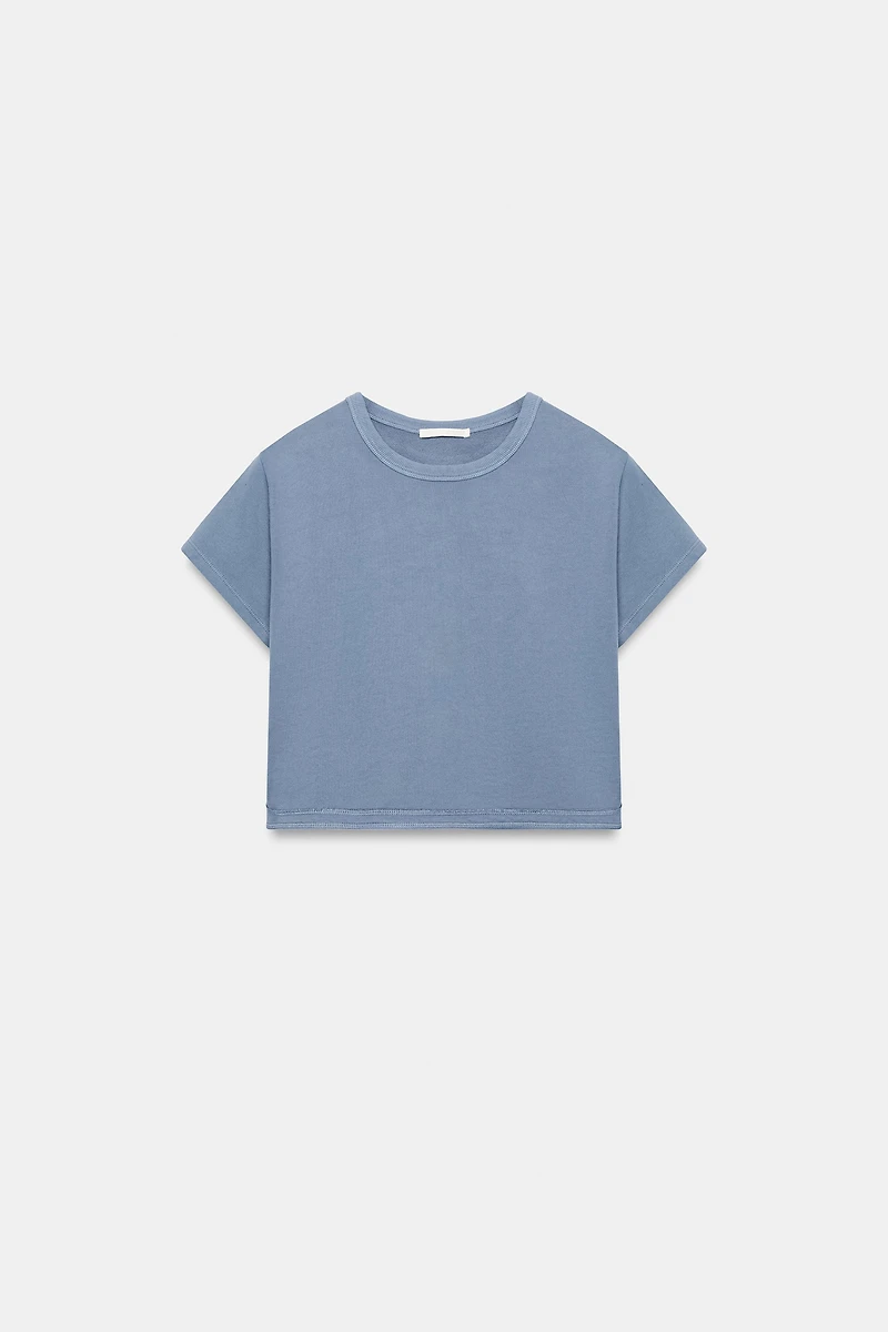 T-SHIRT COURT EFFET DÉLAVÉ
