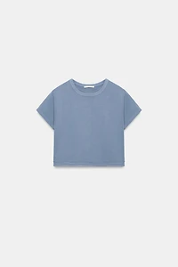 T-SHIRT COURT EFFET DÉLAVÉ