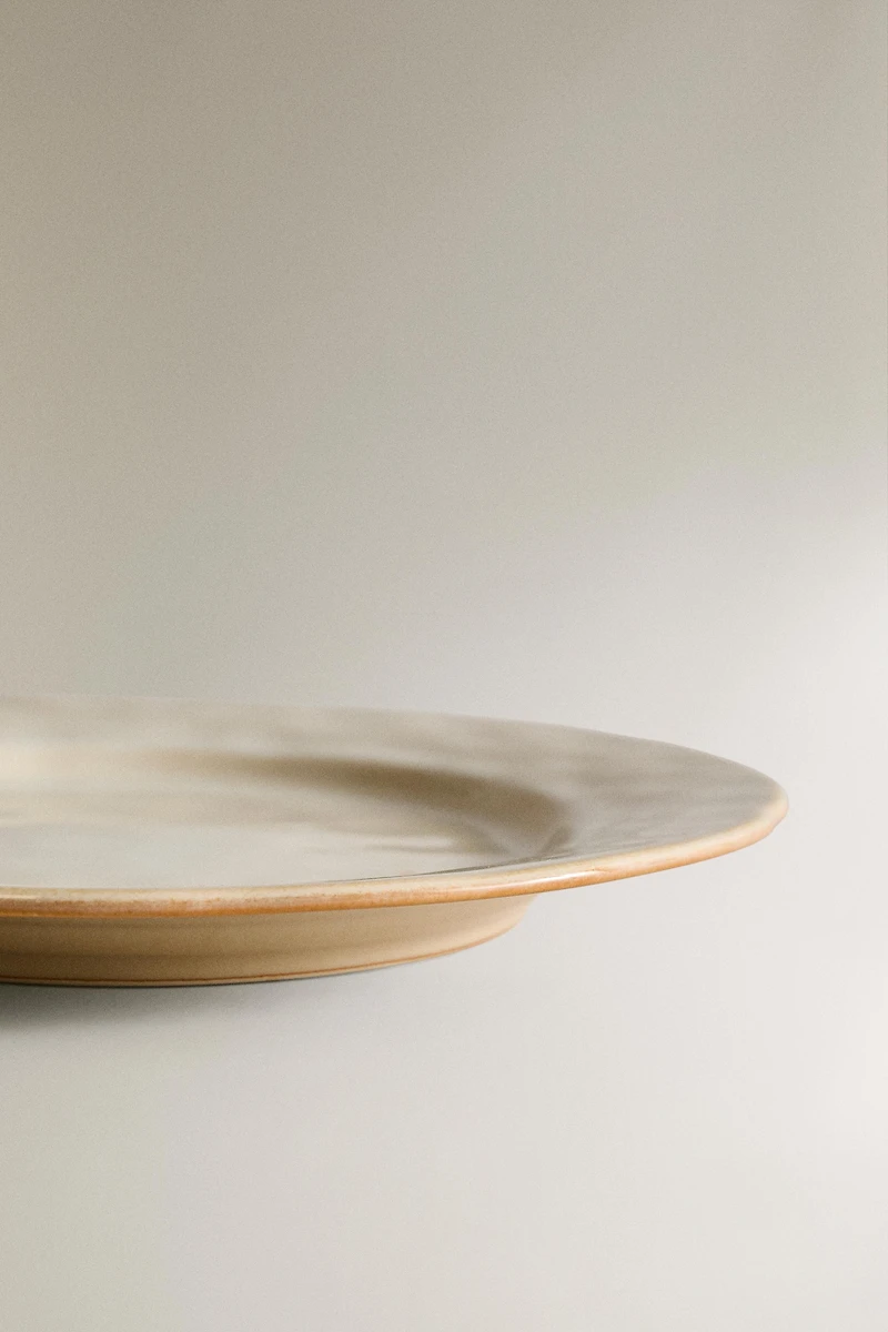 ASSIETTE PLATE GRÈS BORD IRRÉGULIER