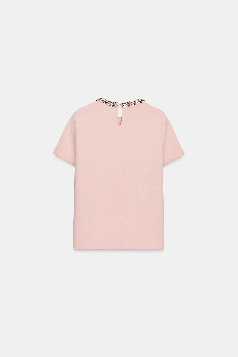 JEWEL BEAD KNIT TOP