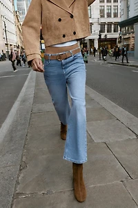 Z.10 HIGH-WAISTED BELTED CULOTTE JEANS