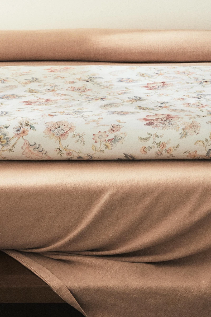 FLORAL PRINT SATEEN DUVET COVER