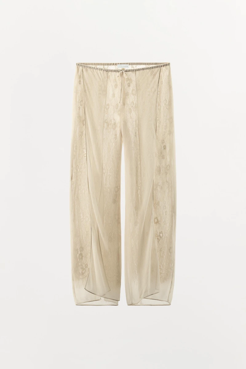 COMBINATION GEORGETTE LACE PANTS