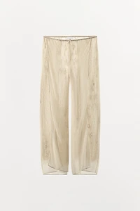 COMBINATION GEORGETTE LACE PANTS