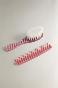 ENSEMBLE BROSSE ET PEIGNE RAYURES BÉBÉ