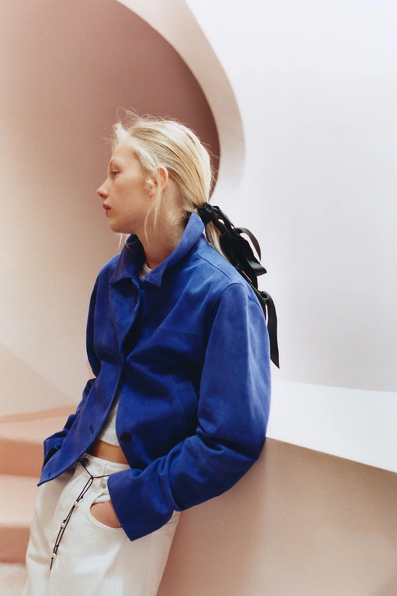 BLOUSON EN DAIM 100% CUIR