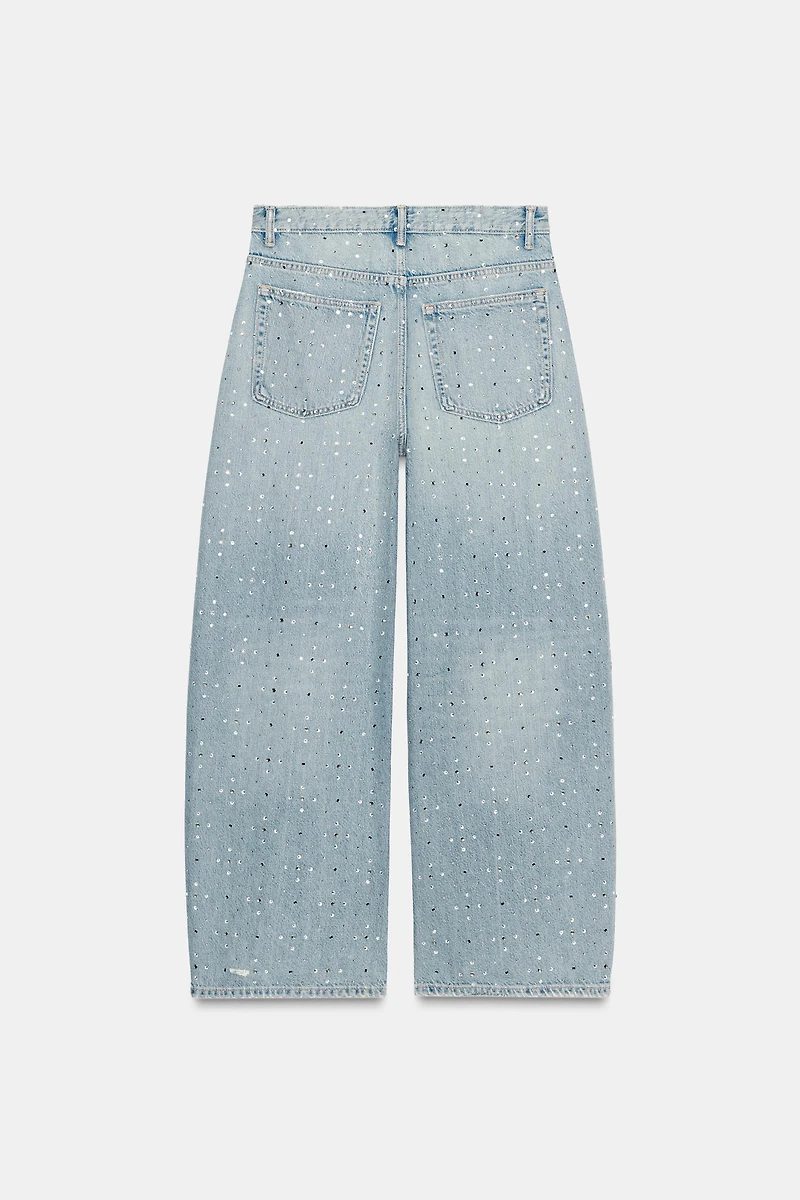TRF BAGGY RHINESTONE JEANS