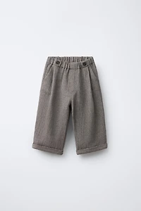 RUSTIC BAGGY PANTS WITH BUTTONS AND WOOL