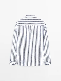 Regular fit striped linen shirt
