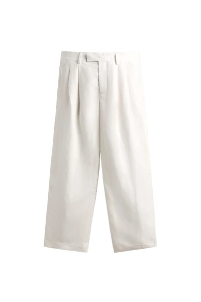 RELAXED FIT VISCOSE LINEN SUIT PANTS