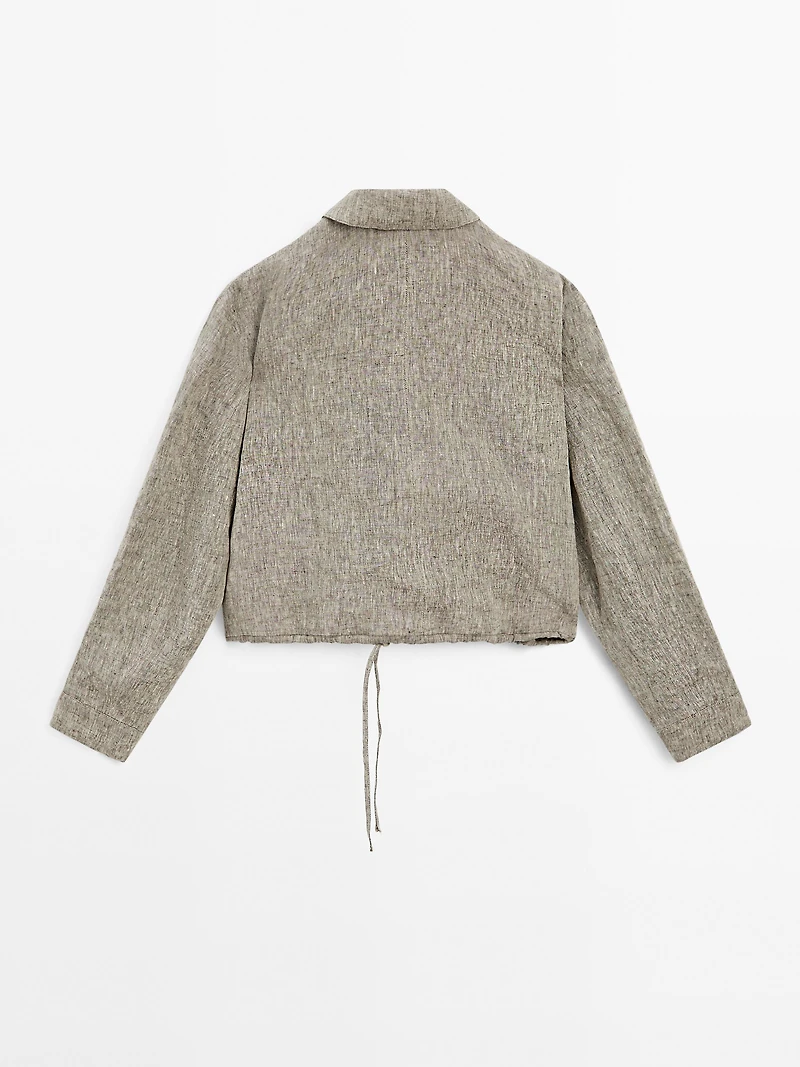 100% linen bomber jacket