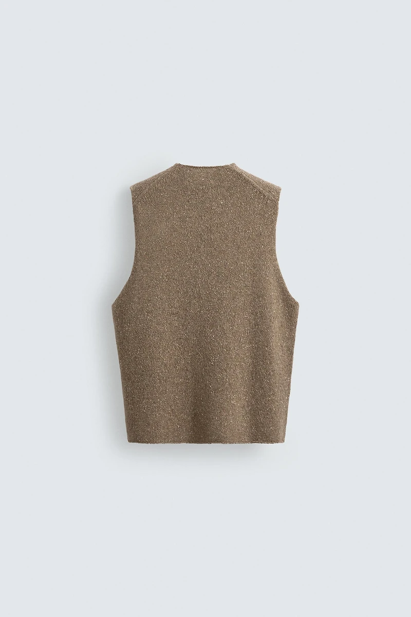 ORIGINS FLECKED KNIT VEST