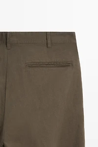 Linen and cotton straight-leg pants