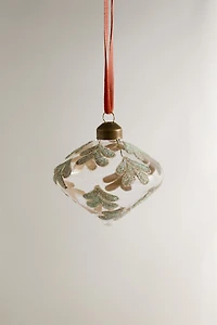 GLITTERY LEAF CHRISTMAS TREE ORNAMENT