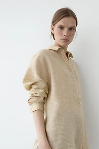 100% linen striped shirt