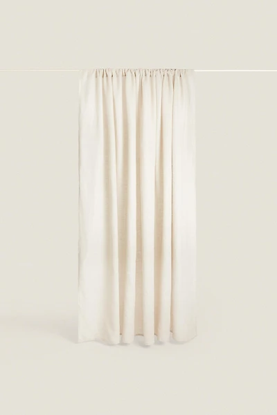 MEDIUM OPACITY DOUBLE-WIDE LINEN CURTAIN