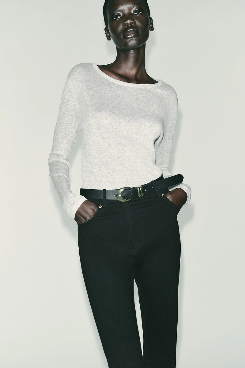 MID-RISE BELTED JEGGINGS