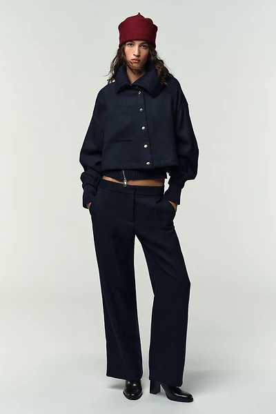 CROPPED BALLOON BOMBER JACKET