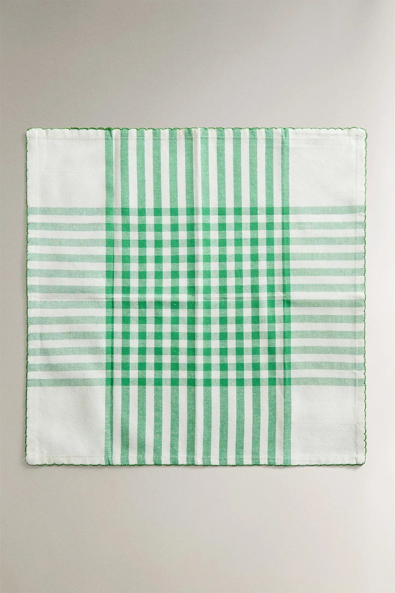 SET OF DYED COTTON CHECK NAPKINS (SET OF 2)