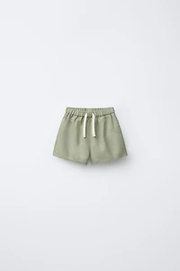 LINEN AND COTTON BERMUDA SHORTS